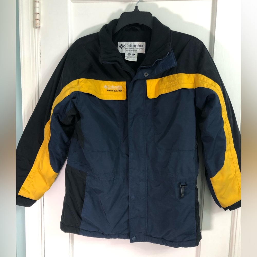 Boys 14/16 Columbia coat blue and yellow